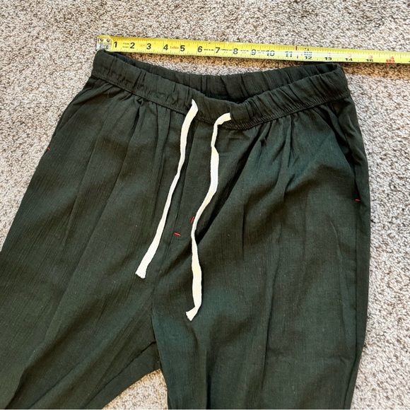 Men’s Baggy Y2K Streetwear Joggers Olive Green Loose Fit Harem Pants M/L - Picture 8 of 11